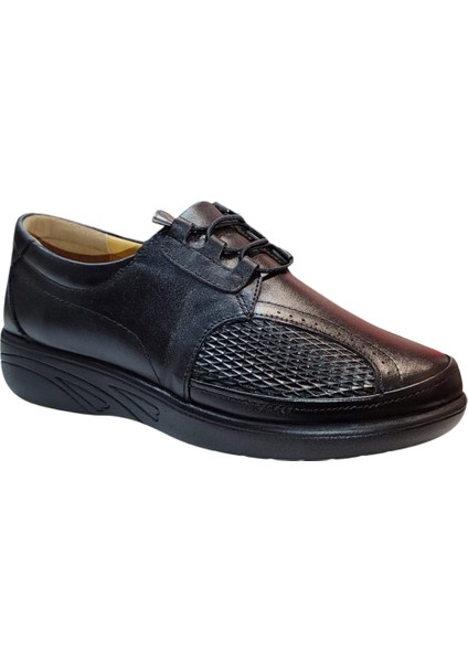 Z-57 Kadın Siyah Bağlı Ortopedik Casual Ayakkabı