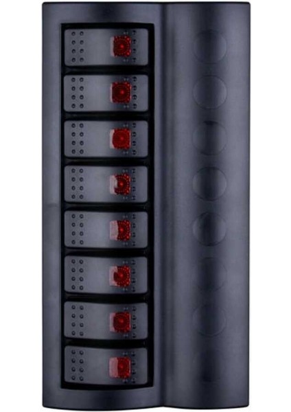 Otomatik Sigortalı Işıklı Switch Panel, 8 Anahtarlı