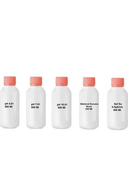 Ph 4.01 - 7.01 - 10.01 - Saf Su (Distile Su) Elektrod Koruma Kalibrasyon Sıvısı 500 ml