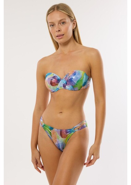 4610 Parlak Mavi Straplez Bikini Takımı
