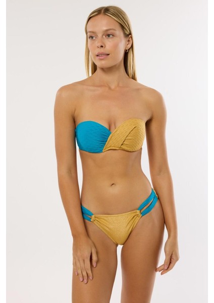 4610 Gold Straplez Bikini Takımı