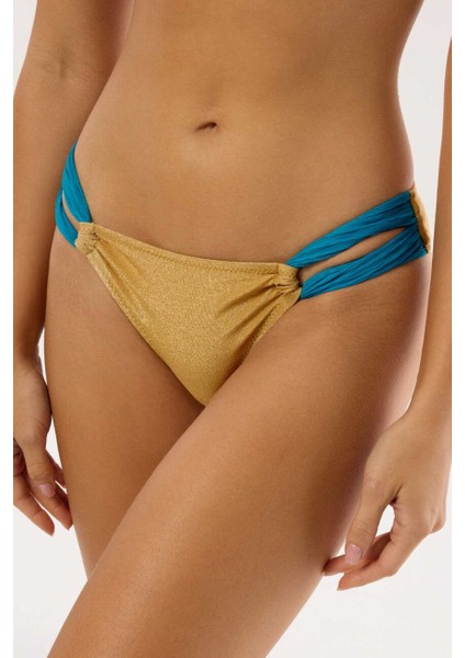 4610 Gold Straplez Bikini Takımı