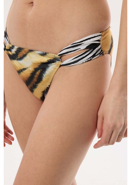 4610 Kaplan Desenli Straplez Bikini Takımı