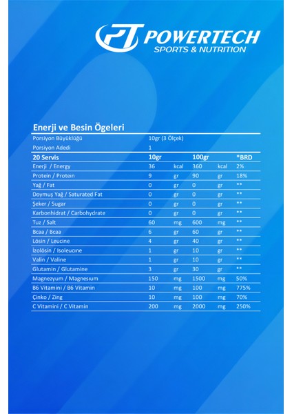Powertech Bcaatech Bcaa 4:1:1 Ananas Aromalı Amino Asit 20X10 gr Sachets