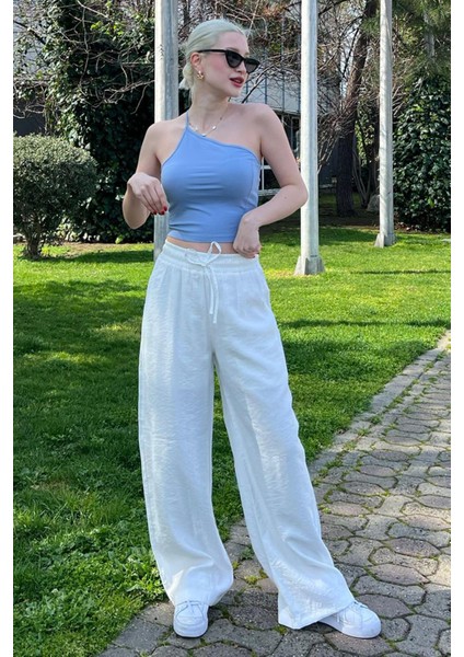 Beyaz Geniş Paça Kadın Pantolon MG1982 fiyatları