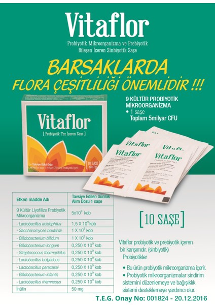 Vitaflor 10 Saşe Probiyotik