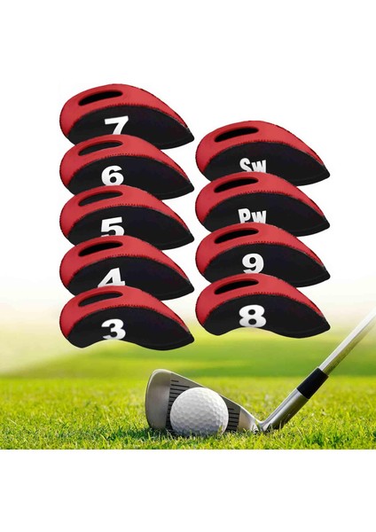 Golf Kulüpleri Için 9 Baş Örtüleri Golf Baş Örtüleri Kırmızı (Yurt Dışından) modelleri