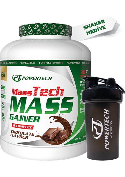 Powertech Masstech Mass Gainer Çikolata Aromalı 3600 gr 30 Servis