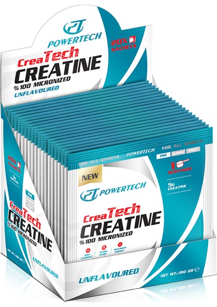 Powertech Nutrition Powertech Createch Creatine Aromasız 5X20 gr Sachets