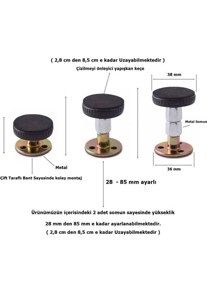 2 Adet Yatak Baza Başlık Dolap Sabitleme Aparatı Titreşim Önleyici