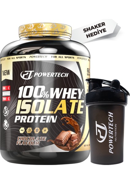 Powertech Nutrition Powertech Isolate Whey Protein Tozu Çikolata Aromalı 1800 gr 60 Servis