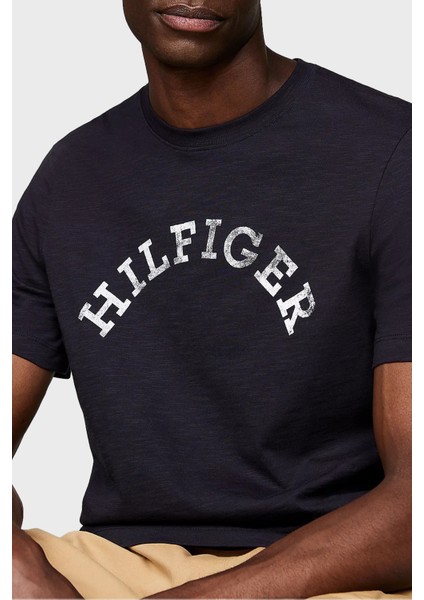 Tommy Hilfiger Logolu Bisiklet Yaka % 100 Pamuk Regular Fit Erkek T-Shirt MW0MW34432 Dw5