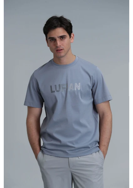 Erkek Benjamın Modern Grafik T-Shirt 111020197 Mavi