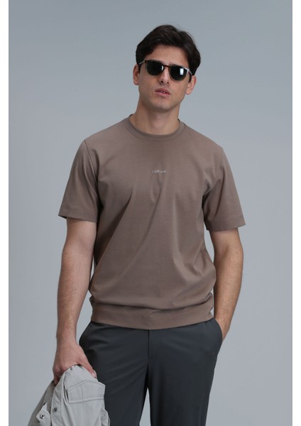 Erkek Antony Modern Grafik T-Shirt 111020204 Camel