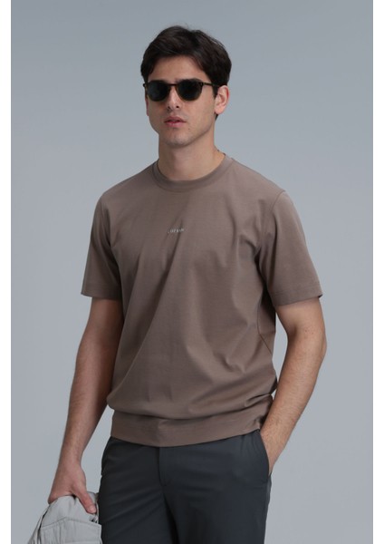 Erkek Antony Modern Grafik T-Shirt 111020204 Camel modelleri