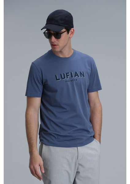 Erkek Gold Modern Grafik T-Shirt 111020191 Koyu Mavi modelleri