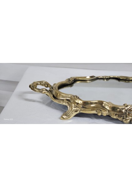 Pirinç Ayna Tepsi Yüksek Kulplu 45CM. fiyatları