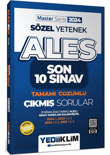 2024 ALES Sözel Yetenek Son 10 Sınav Tamamı Çözümlü Çıkmış Sorular