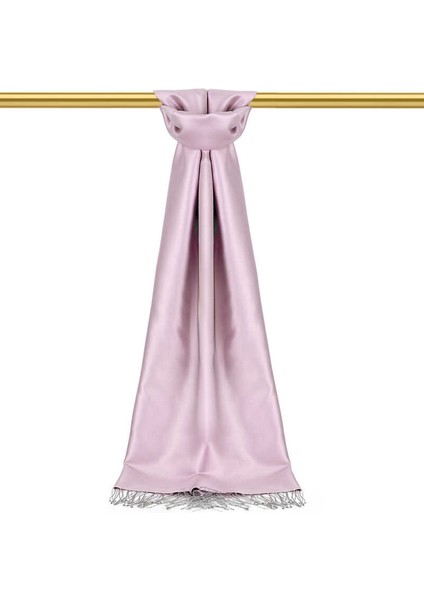 Lila Gri Çift Taraflı Ipek Şal
