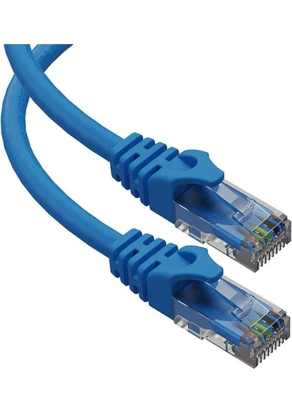 - 3 Metre Cat6 Kablo Ethernet Internet Network Patch Kablosu - Fabrikasyon Presli Mavi - 3mt