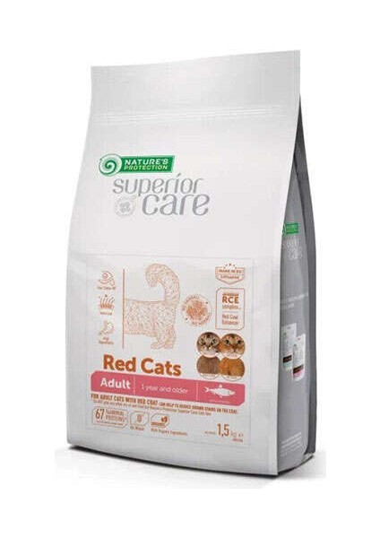 Nature's Protection Superior Care Kızıl/Kahverengi Tüylü Kediler İçin Tahılsız Ringa Balıklı Kedi Maması 1,5kg