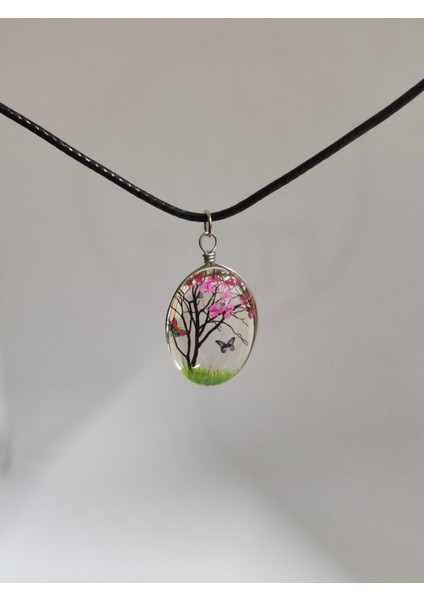 Antik Gümüş Kaplama Flowers Kanat Wing Motif Hediyelik Ipli Kolye fiyatları