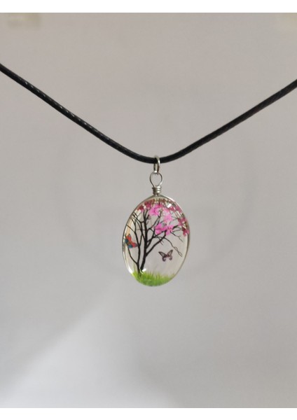 Antik Gümüş Kaplama Flowers Kanat Wing Motif Hediyelik Ipli Kolye modelleri