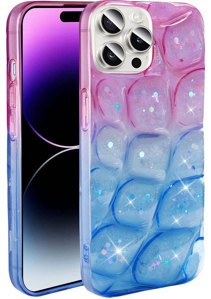 iPhone 14 Pro Max Kılıf Simli 3D Desenli Hacar Kılıf