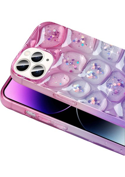 iPhone 14 Pro Max Kılıf Simli 3D Desenli Hacar Kılıf