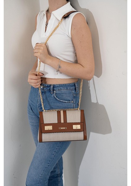 Silver Polo Bej - Taba SP1139 Kadın Çapraz Çanta