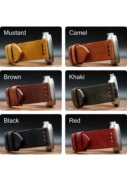 Apple Watch Uyumlu Deri Saat Kordonu Camel indirimleri