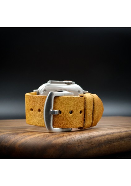 Apple Watch Uyumlu Deri Saat Kordonu Hardal fiyatları