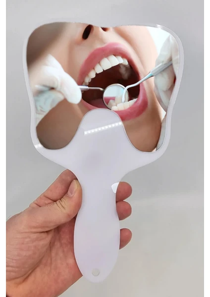 Diş Şeklinde Dental Ayna Dekoratif Hasta Aynası