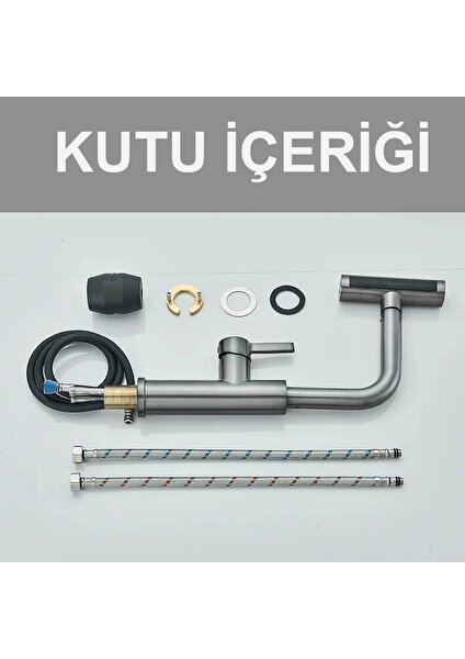 Rena Design Çok Modlu Spiralli Mutfak Evye Bataryası Şelale Yağmurlama Fonksiyonel