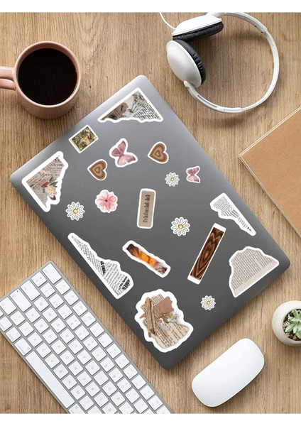 - Vintage & Retro Temalı Laptop Notebook Tablet Sticker Seti