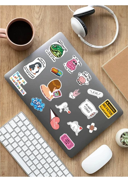 Sweet Twins - Mental Art Sanat Temalı Laptop Notebook Tablet Sticker Seti