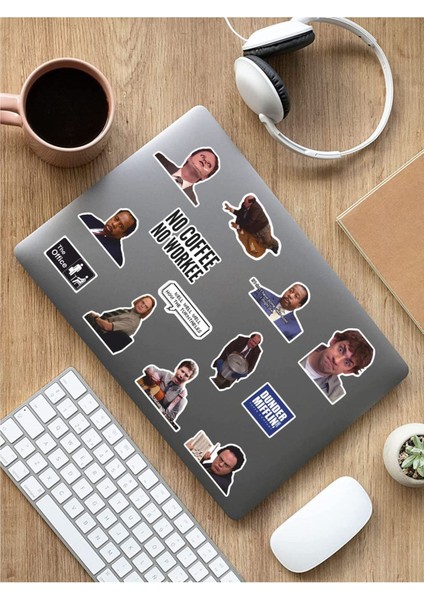 Ofis Temalı Laptop Notebook Tablet Sticker Set 3 Uyumlu