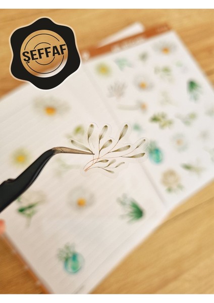 - Şeffaf Floral & Leaf Temalı Laptop Notebook Telefon Tablet Ajanda Sticker Seti fiyatları