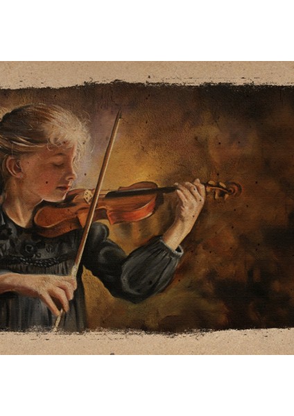 Keman Çalan Kız , Yağlı Boya Kanvas Tablo 60 x 120 modelleri