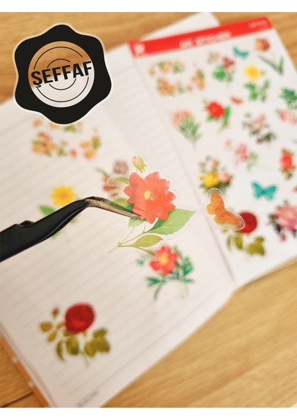 - Şeffaf Floral & Leaf Temalı Laptop Notebook Telefon Tablet Ajanda Sticker Seti fiyatları