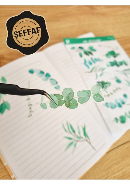 - Şeffaf Floral & Leaf Temalı Laptop Notebook Telefon Tablet Ajanda Sticker Seti fiyatları
