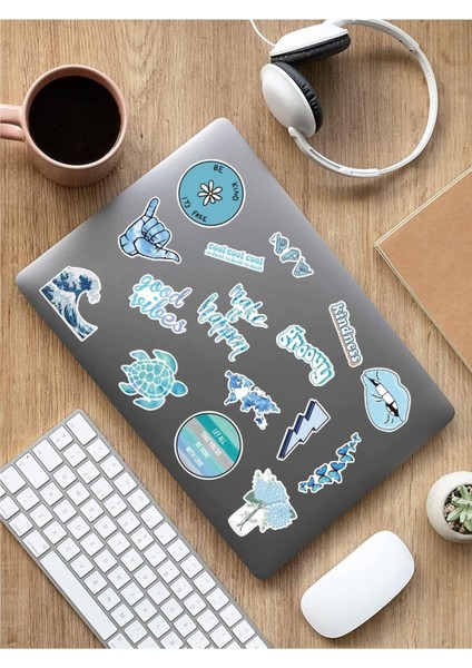 - Vsco Blue Laptop Notebook Tablet Sticker Set 4
