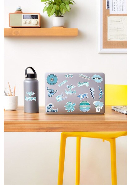 - Vsco Blue Laptop Notebook Tablet Sticker Set 4