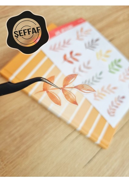 - Şeffaf Floral & Leaf Temalı Laptop Notebook Telefon Tablet Ajanda Sticker Seti modelleri