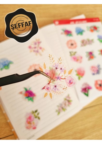 - Şeffaf Floral & Leaf Temalı Laptop Notebook Telefon Tablet Ajanda Sticker Seti fiyatları
