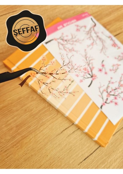 Sweet Twins - Şeffaf Floral & Leaf Temalı Laptop Notebook Telefon Tablet Ajanda Sticker Seti