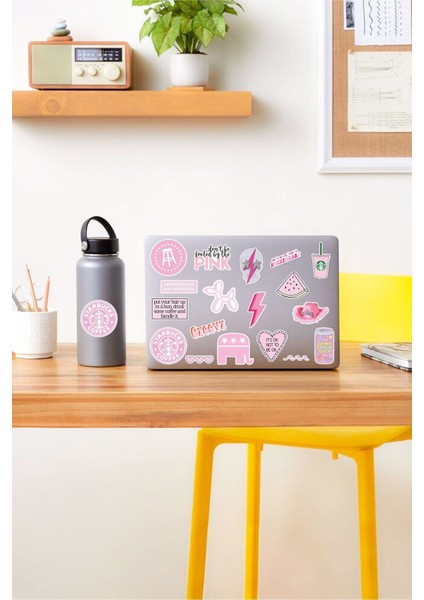 - Vsco Pink Laptop Notebook Tablet Sticker Set 4