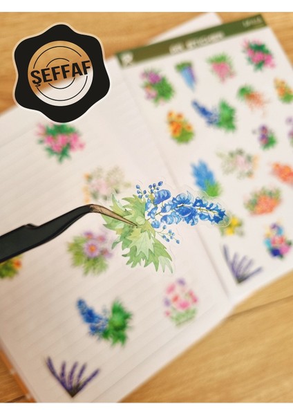 - Şeffaf Floral & Leaf Temalı Laptop Notebook Telefon Tablet Ajanda Sticker Seti fiyatları