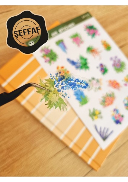 - Şeffaf Floral & Leaf Temalı Laptop Notebook Telefon Tablet Ajanda Sticker Seti modelleri