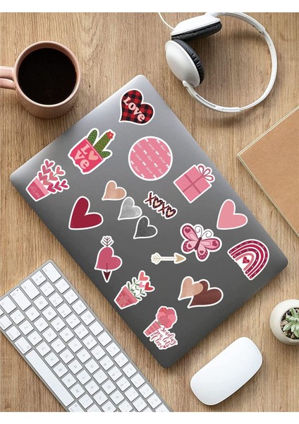 - 59 Adet - Sevgililer Günü Laptop Notebook Ajanda Tablet Sticker Etiket Çıkartma Seti modelleri